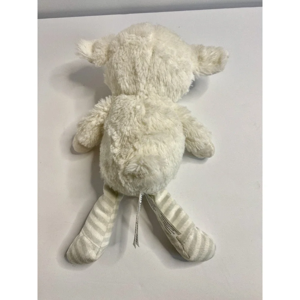 Carters White Lamb Plush Stuffed Animal Gray Stripe Legs‎ Ears Rattle 67378 2018